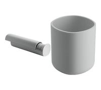 Alessi Birillo - Dispensador de Discos desmaquillantes, Color Blanco + Birillo PL03 W - Vaso para Cepillos de Dientes de Diseño en PMMA, Blanco
