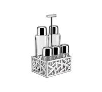 Alessi Set menaje Cactus! – Aceitera, vinagrera, salero, pimentero y especiero – Vidrio, acero inox.