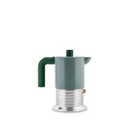 Alessi Cafetera espresso de 3 tazas de color verde, diseño creativo y funcional
