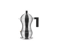 ALESSI Cafetera exprés PULCINA 3 tazas aluminio / negro plata