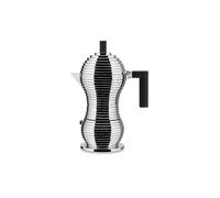 Alessi Pulcina MDL02/6BFM - Cafetera Espresso de Diseño, Mango y Pomo PA, Aluminio Fundido para Placa de Inducción, 6 Tazas, Negro