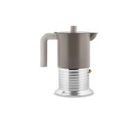 ALESSI Cafetera exprés VITE 6 tazas aluminio/gris cálido camel
