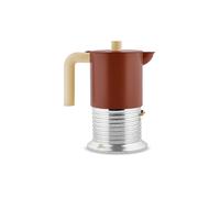 ALESSI Cafetera exprés VITE 6 tazas aluminio/marrón marrón