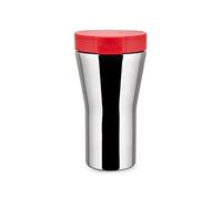 Alessi Caffa GIA24 R - Travel Mug De Doble Pared de Diseño en Acero Inoxidable 18/10 y Resina Termoplástica, Rojo
