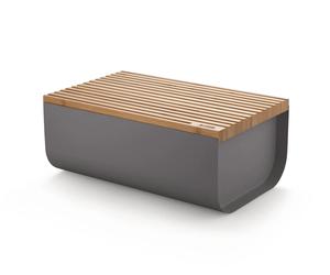 Alessi Caja para pan Mattina 34 cm Gris oscuro-bambú