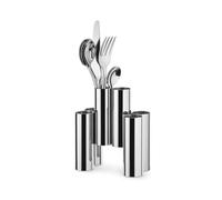 Alessi Canale PU11 - Cubertería de acero inoxidable, 15,1 x 13,1 x 7 cm | Organizador de cubiertos de diseño de acero inoxidable 18/10, capacidad para hasta 24 piezas