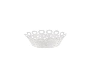 ALESSI Cesto VIMINI 22cm Acero Inoxidable Epoxi. Blanco blanco