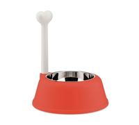 Alessi - Comedero para Perros, en Polipropileno, con escudilla en Acero Inoxidable 18/10, Red Orange