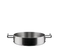 Alessi Convivio DC102/24 - Cazuela Baja con Dos Asas en Trilamina de Design, apta Para Inducción, en Acero Inoxidable y PVD con Fondo de Acero Magnético, 24 cm, Satinado