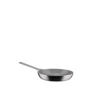 Alessi Convivio DC110/24 - Cacerola de Mango Largo en Trilamina, Apta para Inducción, en Acero Inoxidable y PVD, Revestimiento Cerámico Interno Antiadherente, 24 cm, Satinado