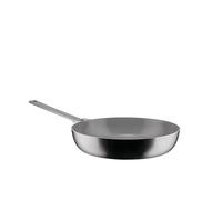 Alessi Convivio DC114/28 - Cacerola Alta de Asas Largo en Trilamina, Apta para Inducción, en Acero Inoxidable y PVD, Revestimiento Cerámico Interno Antiadherente, 28 cm, Satinado