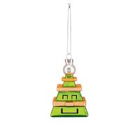 Alessi Cubik Tree GJ02 4 - Adorno de Navidad de Diseño Vintage, Representando un Árbol de Navidad, Vidrio soplado Decorado a Mano, Verde Esmeralda