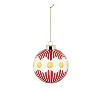 Alessi Delight NZ04 1 - Bola de Navidad para Árbol de Navidad, de Vidrio Soplado, Diámetro 9 cm, Rojo, Blanco, Dorado