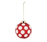 Alessi Delight NZ04 3 - Bola de Navidad para Árbol de Navidad, de Vidrio Soplado, Diámetro 9 cm, Rojo, Blanco, Dorado
