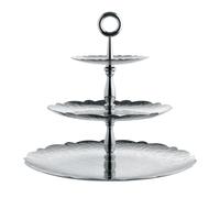 Alessi Frutero Dressed for X-mas, triple brillante, decoración en relieve, acero plateado