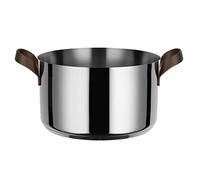 Alessi edo pu101/24 - cacerola de diseño con dos mangos en acero inoxidable 18/10, mangos en acero inoxidable 18/10 con revestimiento en pvd, marrón.