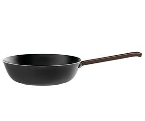 Alessi edo PU114/28 B - Sartén de mango largo (aluminio, revestimiento antiadherente, mango de acero inoxidable con revestimiento PVD), color marrón
