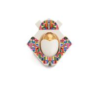 Alessi Jesus ESA05 1 - Figura Niño Jesús para Belén en Porcelana con Calcas Aplicadas a Mano y Detalles en Oro de 24 Quilates, Multicolor