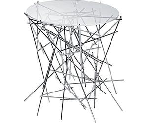 Alessi FC09 Blow up - Mesa Auxiliar (Base de Acero Cromado y Tablero de Cristal)