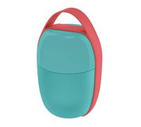 Alessi Fiambrera Food à Porter SA03 Laz, Fiambrera de Dos Compartimentos con Elemento Refrigerante, Resina Termoplástica, Azul Claro