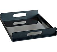 Alessi GIA01/45 - Bandeja rectangular de acero con asas de resina termoplástica, color negro