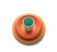 Alessi Giro Kids Collection UNS05S1 , Juego de Mesa para Niños, Claro y Colorido, Melamina, Amarillo , Naranja y Verde
