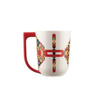 Alessi Holyhedrics ESA09 1 - Taza de Diseño con Dimensiones Equilibradas, en Porcelana Decorada con Calcomanía Aplicada a Mano y Asa Dibujada, Capacidad 40 cl