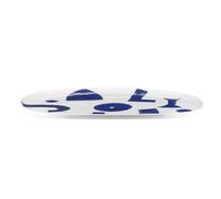 Alessi Itsumo - Yunoki Ware NF08/22 36 - Fuente Ovalada de Diseño, Uso Diario, Estética Minimalista, en Porcelana Blanca con Decoración de Samiro Yunoki