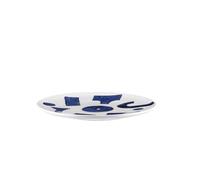 Alessi Itsumo - Yunoki Ware NF08/5 - Plato de Postre de Diseño, Uso Diario, Estética Minimalista, en Porcelana Blanca con Decoración de Samiro Yunoki, Diámetro 21 cm