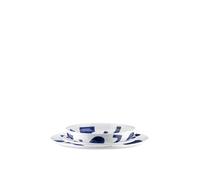 Alessi Itsumo - Yunoki Ware NF08S12 - Servicio de Platos de Diseño, Uso Diario, Estética Minimalista, en Porcelana Blanca con Decoración de Samiro Yunoki, 12 Piezas