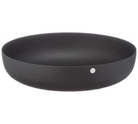 Alessi Jm17/21 BT - Cesta de Design Redonda, Acero Coloreado con Resina Epoxi y Decoración en Relieve, Negra, 21 cm