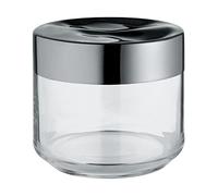 Alessi Julieta LC07 - Tarro de Cocina de Design Hermético, Cuerpo de Vidrio con Tapa de Acero Inoxidable 18/10, 50 Cl