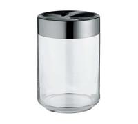 Alessi Julieta LC09 - Tarro de Cocina de Design Hermético, Cuerpo de Vidrio con Tapa de Acero Inoxidable 18/10, 100 Cl