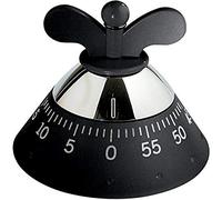 ALESSI Kitchen Timer A09 B Temporizador de Cocina de Diseño con Movimiento Mecánico, Resina Termoplástica, Negro, one size