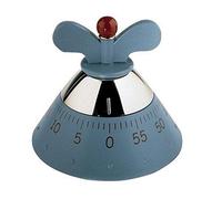 Alessi Kitchen Timer A09 - Temporizador de Cocina Mecánico, Azul Claro | Temporizador, diseñado por Michael Graves, con mecanismo mecánico, para contar hasta 60 minutos en la cocina
