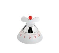 Alessi | Kitchen Timer A09 W -Temporizador de Cocina con Movimiento Mecánico de Diseño, en Resina Termoplástica, Blanco