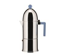 Alessi La Cupola 9095/6AZFM - Cafetera expreso de fusión de aluminio, mango y pomo de PA, apta para inducción, azul, 30 cl