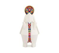 Alessi Mary ESA05 2 - Figura Virgen de Porcelana para Belén con Calcas Aplicadas a Mano y Detalles en Oro de 24 Quilates, Multicolor