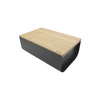 Alessi Caja para pan Mattina 34 cm Gris oscuro-bambú