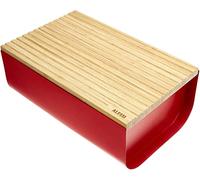 Alessi Mattina BG03 R - Panera de Diseño en Acero Colorido con Resina Epoxi y Madera de Bambú, Rojo