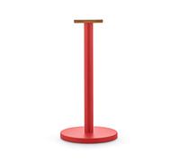 Alessi Mattina BG05 R - Soporte para Rollo de Cocina, de Acero Coloreado con Resina epoxi y Perilla en Madera de bambú, Rojo