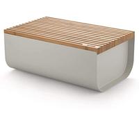ALESSI Caja de pan Mattina 34x21cm Gris cálido/Bambú gris claro