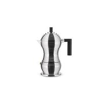 Alessi Pulcina MDL02/3 B - Cafetera para Café Exprés de Diseño en Aluminio Fundido y PA, 3 Tazas, Negro