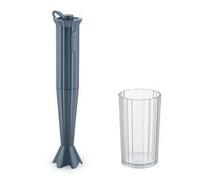 Alessi Plissé MDL10 G, Batidora de Inmersión de Diseño con Vaso Graduado, en Resina Termoplástica, Enchufe Europeo 500W, Gris
