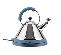 Alessi MG32 AZ Hervidor eléctrico de Diseño, Acero Inoxidable y Resina Termoplástica, Azul