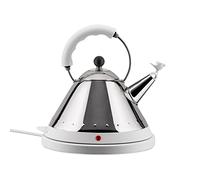 Alessi - MG32 W - Hervidor Eléctrico de Diseño, Acero Inoxidable y Resina Termoplástica, Blanco