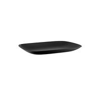 Alessi Moiré MW70 BT - Bandeja rectangular de diseño en acero colorado con resina epossidica, con decoración en relieve, negro
