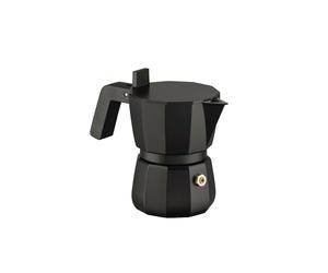 Alessi Moka DC06/1 B - Cafetera para Café Exprés de Design, Mango y Mando en PA, 1 Taza, Negro