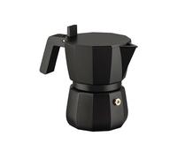 Alessi Moka DC06/3 B - Cafetera para Café Exprés de Design, Mango y Mando en PA, 3 Tazas, Negro