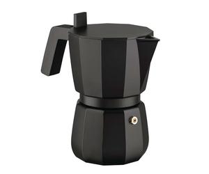 Alessi Moka DC06/6 B - Cafetera para Café Exprés de Design, Mango y Mando en PA, 6 Tazas, Negro